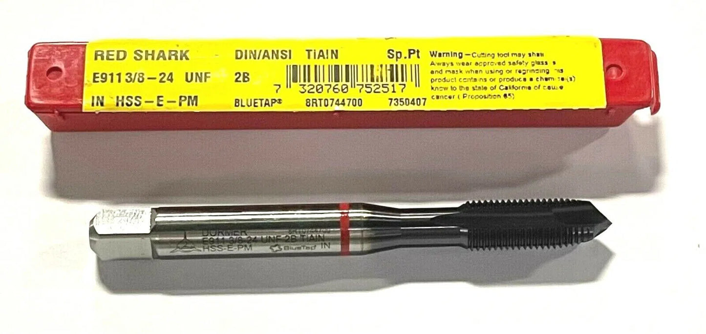 Dormer 3/8-24 Tap HSS-E-PM Spiral Point Plug Tap TiAlN Coating H4 Machine Tap