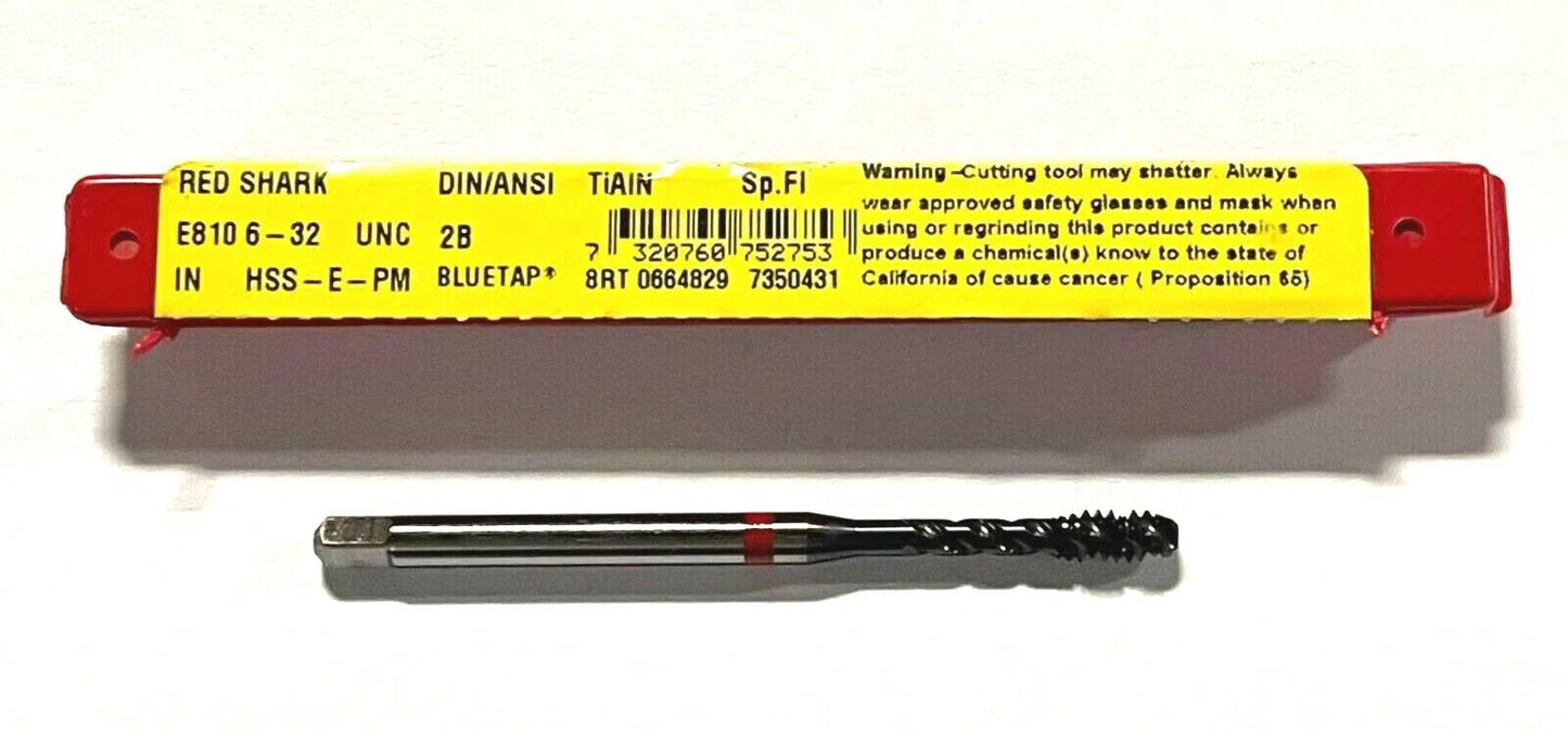 Dormer 6-32 Tap HSS-E-PM Semi Bottoming Spiral Flute Machine Tap TiAlN Coating