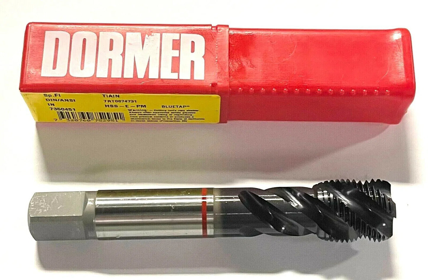 Dormer 7/8-14 Tap HSS-E-PM Semi Bottoming Spiral Flute Machine Tap TiAlN Coating