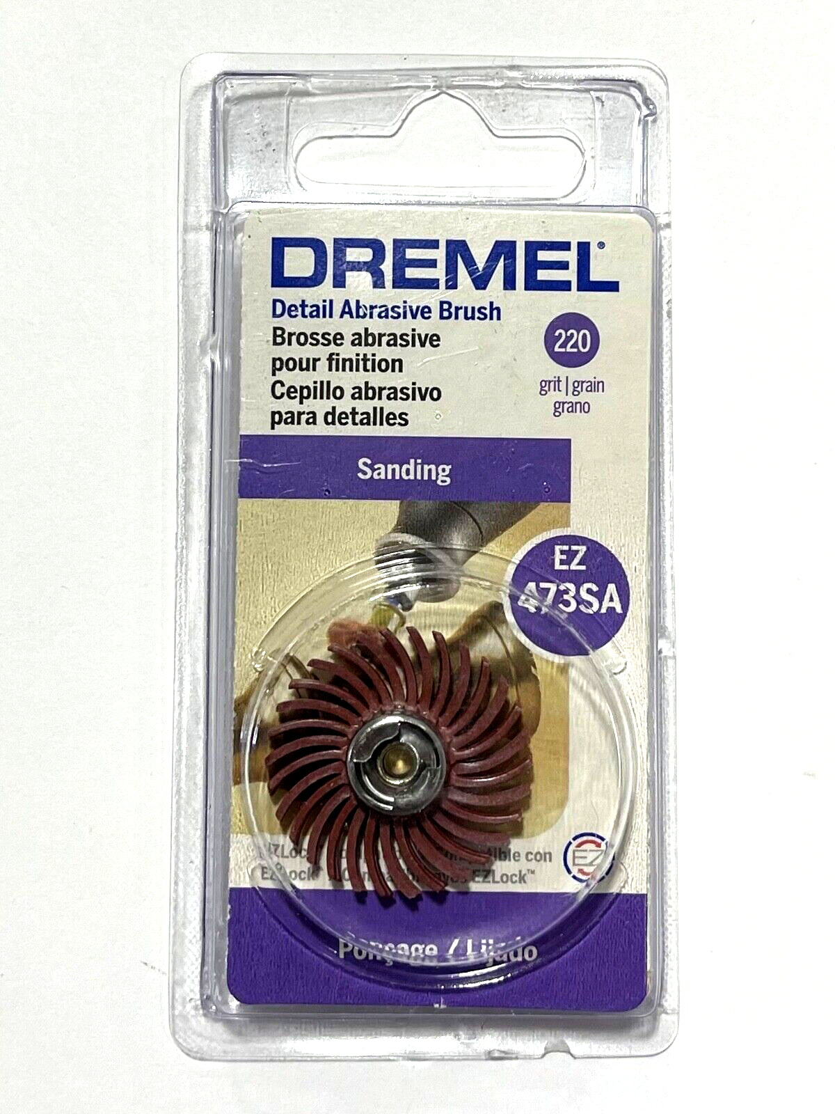 Dremel 1" Detail Abrasive Sanding Brush EZLock 220 Grit EZ473SA
