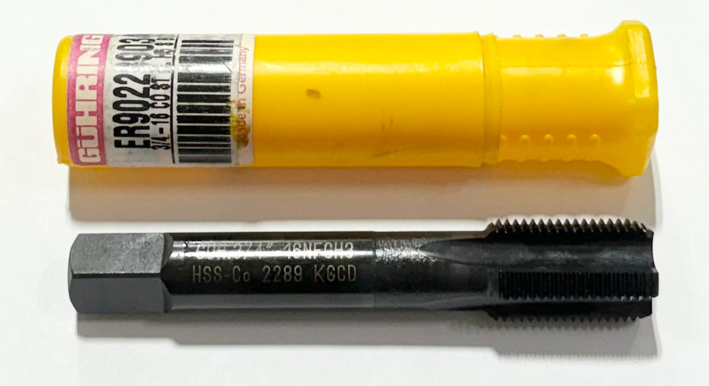 GUHRING 3/4"-16 Cobalt Tap Straight Flute H5 Semi-Bottoming Tap