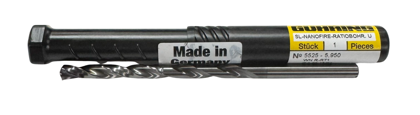 Guhring 15/64" Solid Carbide Drill 12xD nano-FIREX Coolant Thru 140 Deg