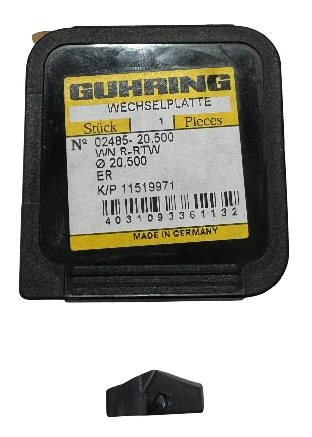 Guhring 20.5mm Carbide Replaceable Tip Drill Insert nano-Firex 140° Point