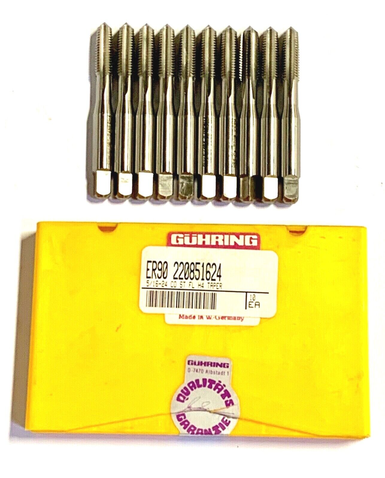 Guhring 5/16-24 Cobalt Hand Tap Taper Taps H4 Made In Germany 10 Pack