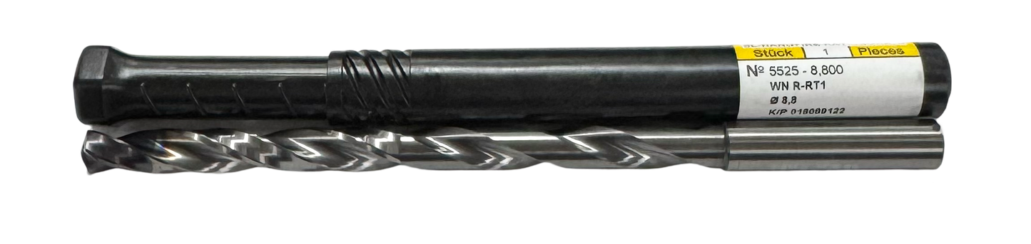 Guhring 8.8mm Solid Carbide Drill 12xD nano-FIREX Coolant Thru 140 Deg