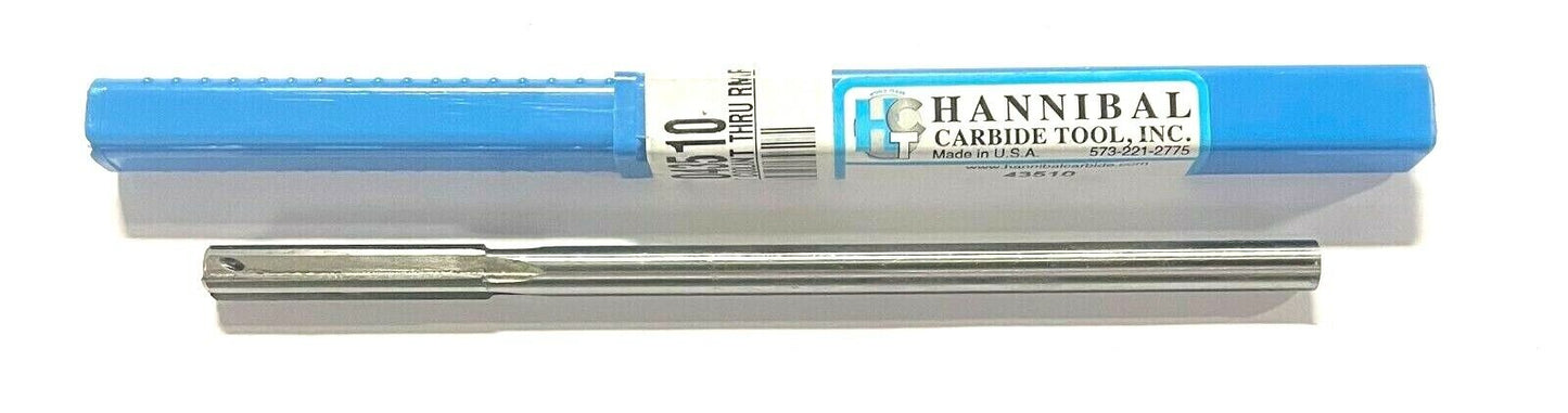 Hannibal 5/16" Carbide Tipped Chucking Reamer Coolant Thru Straight Shank USA