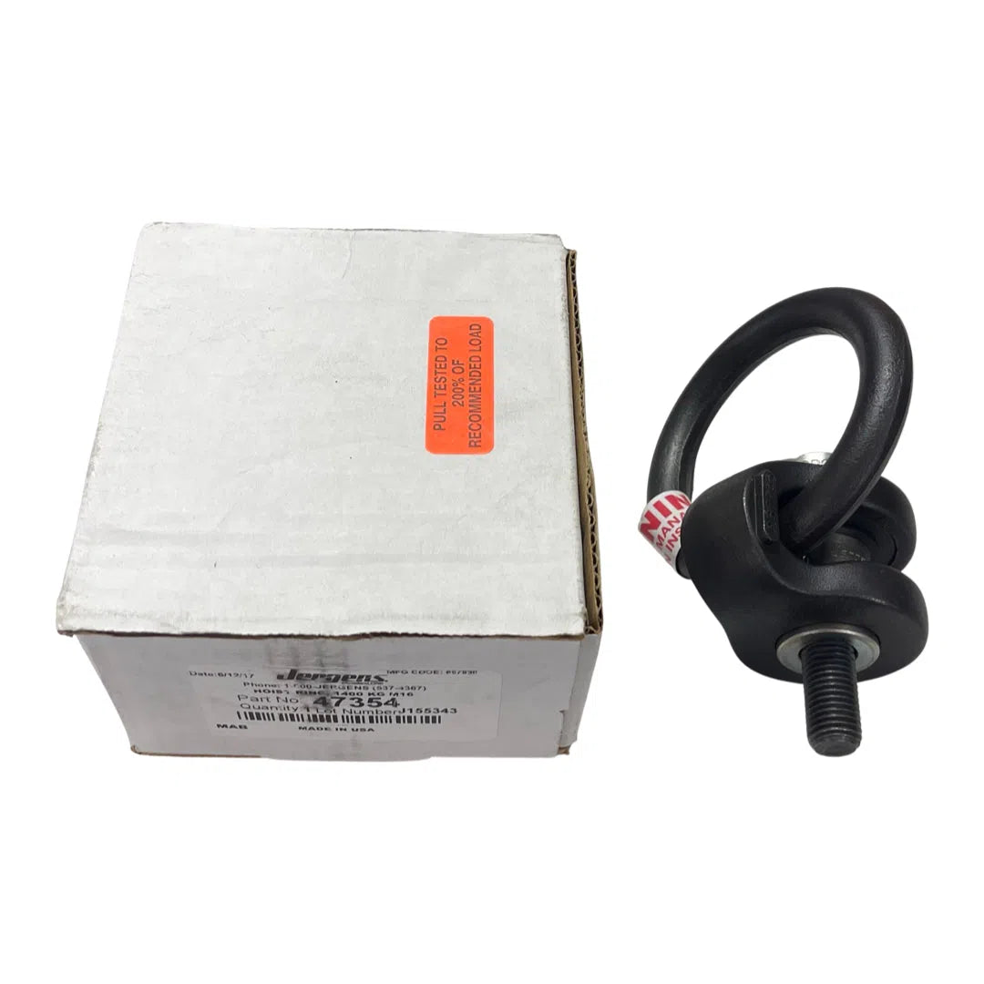Jergens Traditional Side-Pull Hoist Ring 1400 kg Load Capacity M16 x 2.0 Thread