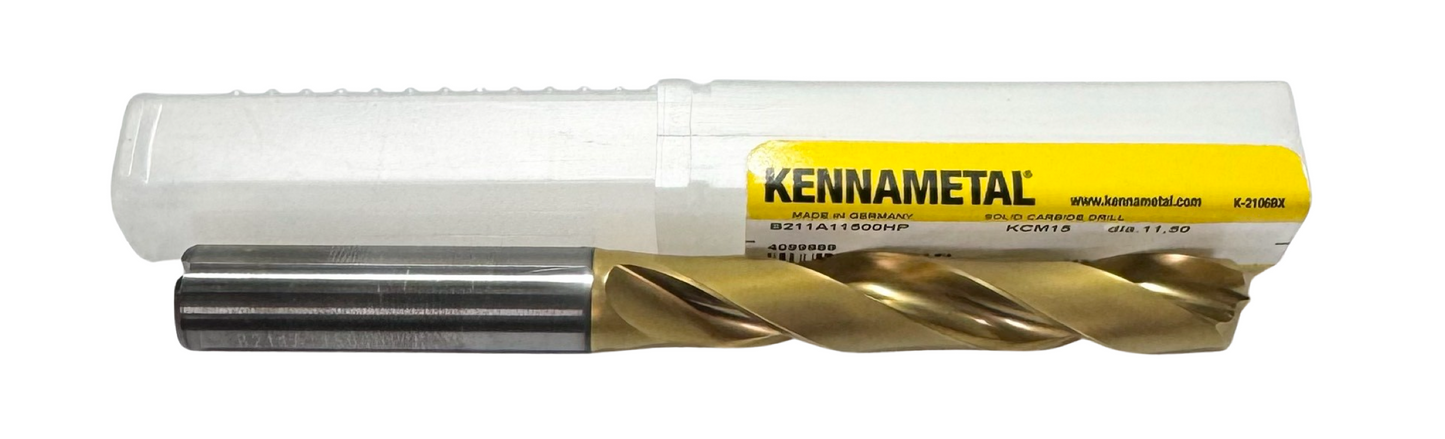 Kennametal 11.50mm Solid Carbide Drill KCM15 Coolant Thru