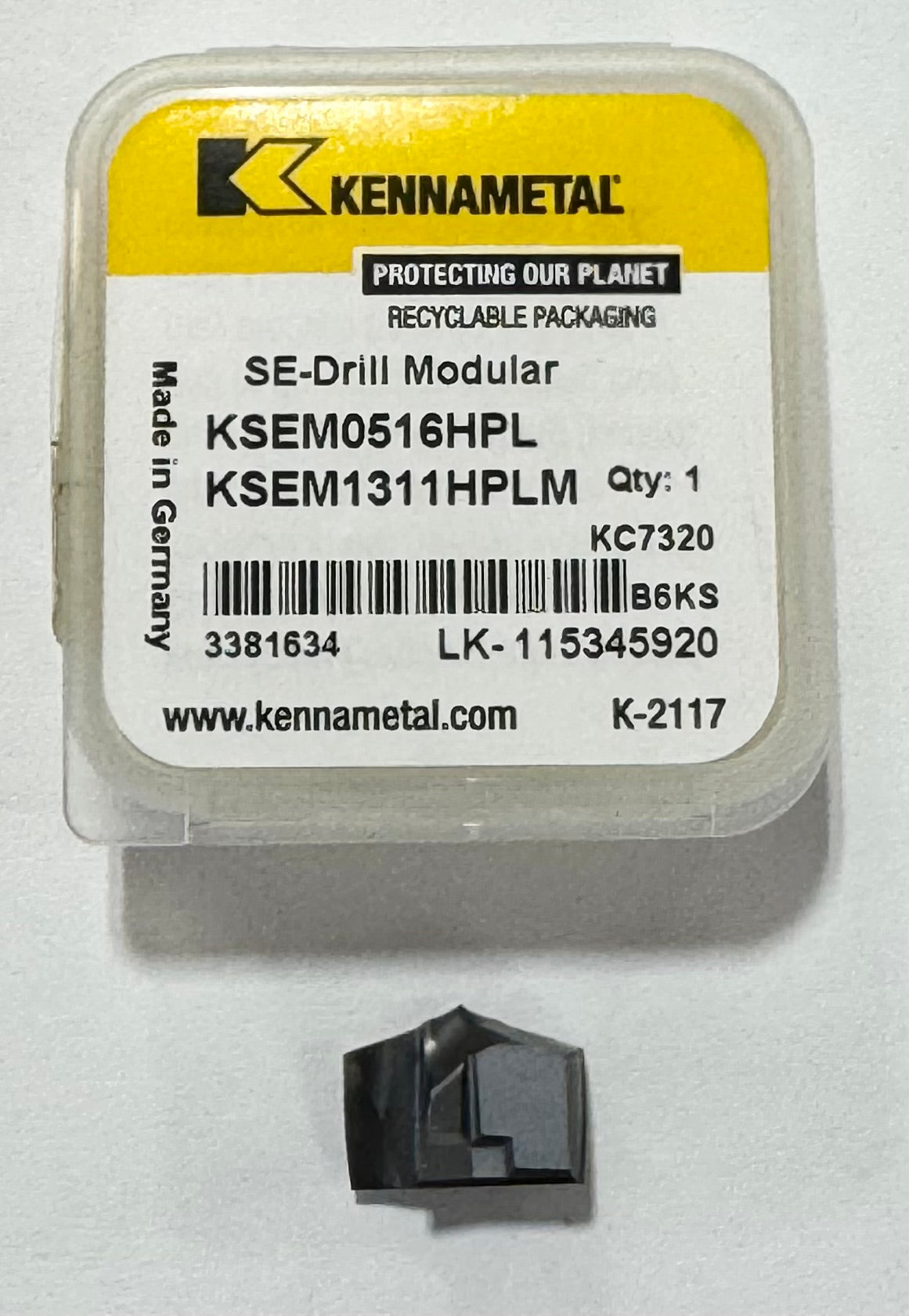 Kennametal 33/64" Carbide Drill Tip Insert KSEM0515HPL KC7320 PVD AlTiN