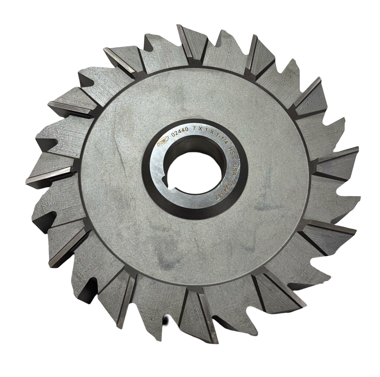 Keo 7" x 1" x 1-1/4" HSS Staggered Tooth Side Milling Cutter USA Made