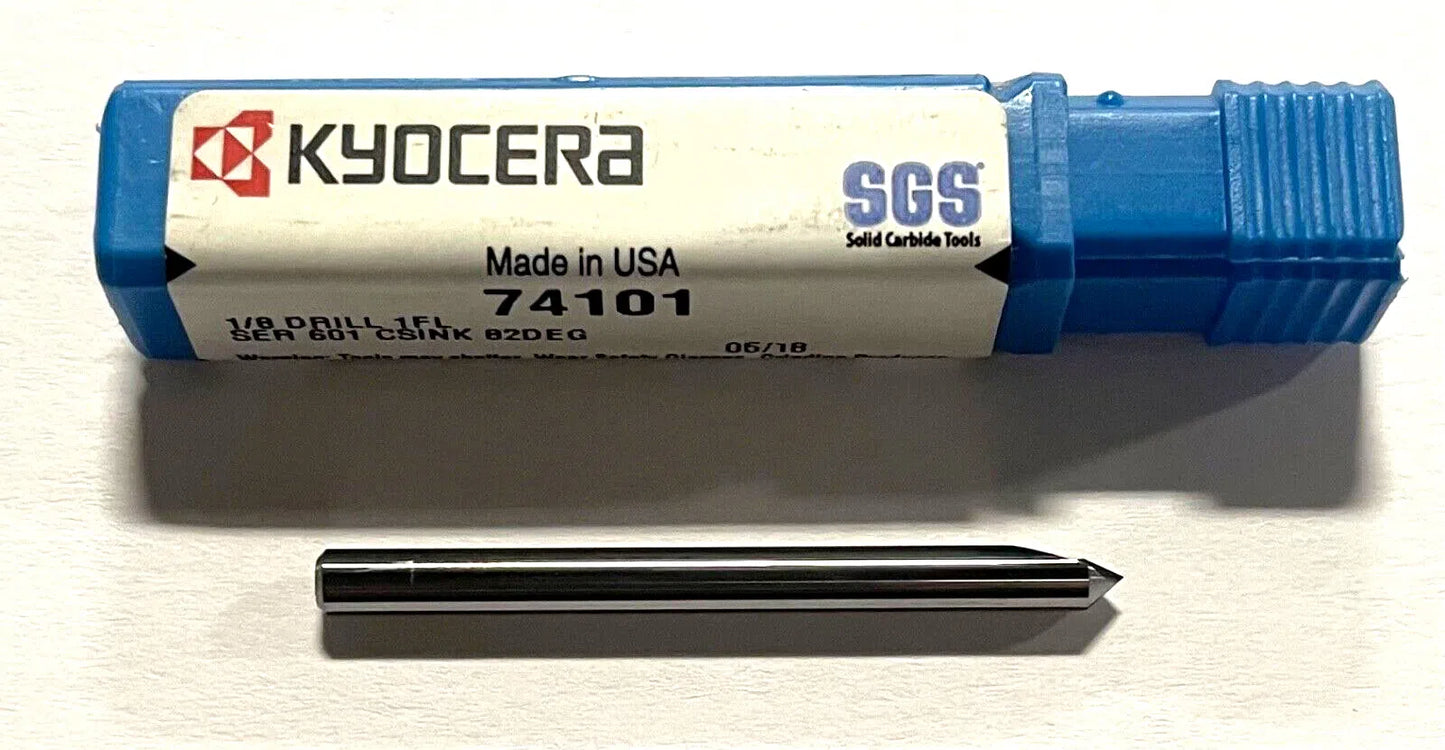 Kyocera 1/8" Carbide Countersink 82° Single Flute USA Made