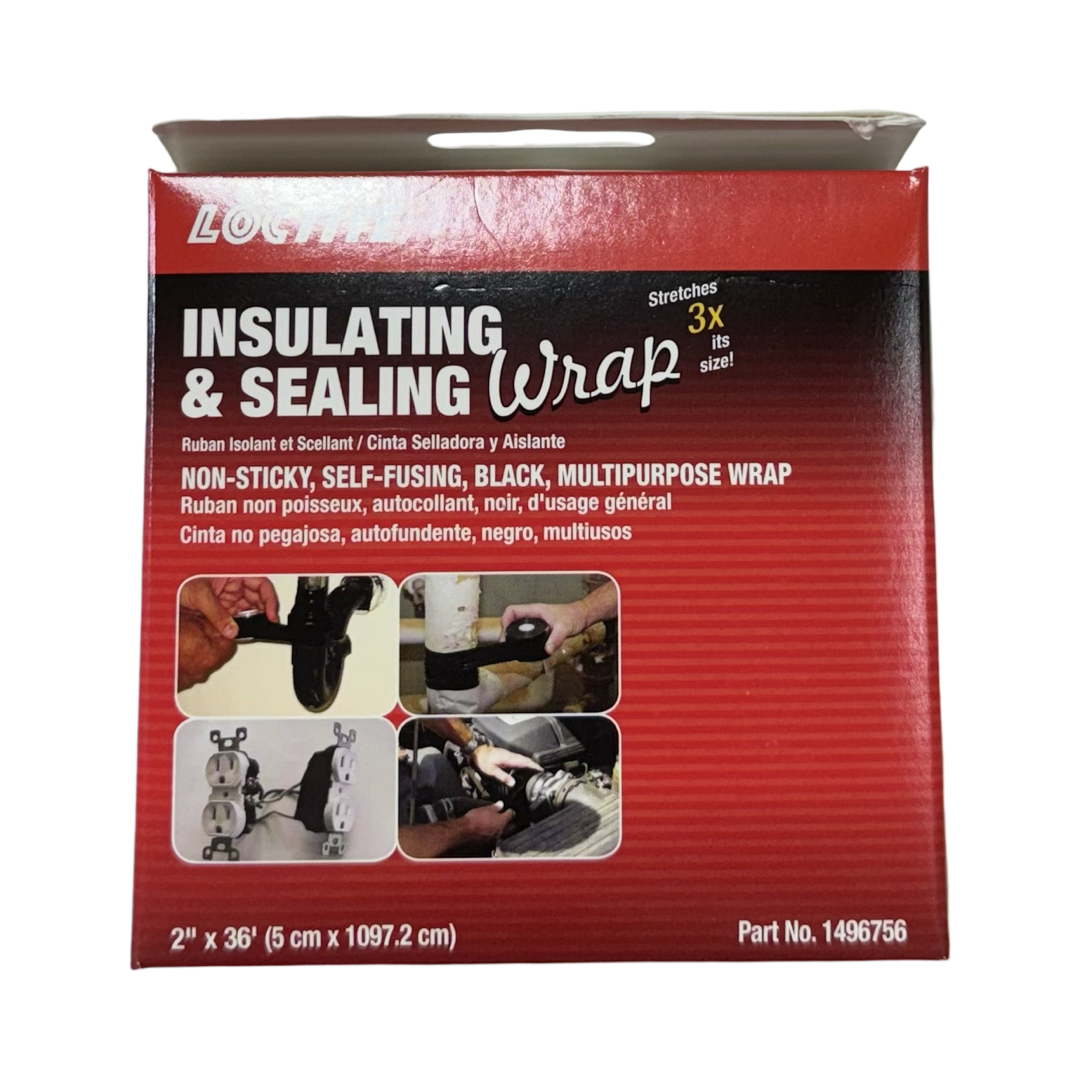 Loctite 2" x 36' Insulating & Sealing Wrap Non-Sticky Self-Fusing Black Multipurpose