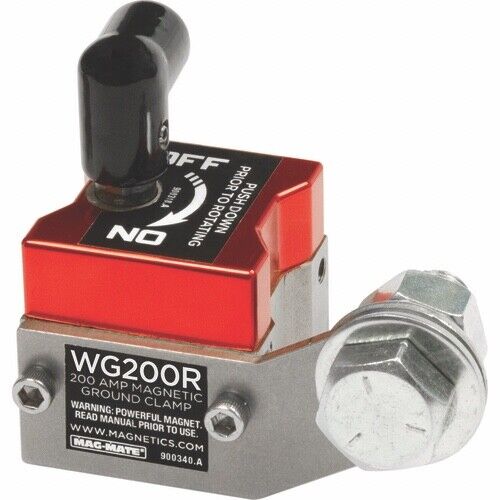 MAG-MATE On/Off Rare Earth Permanent Magnetic Welding Ground 200 Amp Cap WG200R