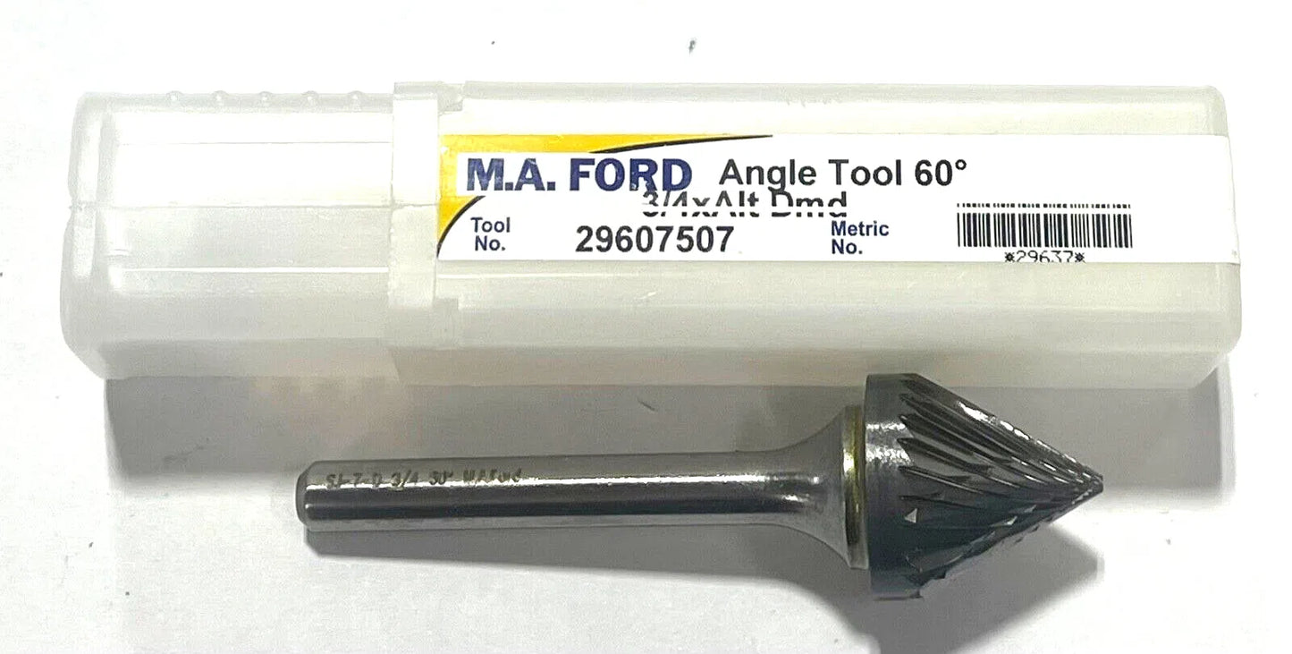 M.A. Ford 3/4" Carbide Burr Cone Shape SJ7 Double Cut 60° USA Made 29607507