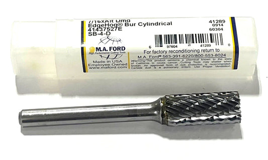M.A. Ford 7/16" Carbide Burr SB-4 Cylindrical End Cut 1/4" Shank Double Cut USA