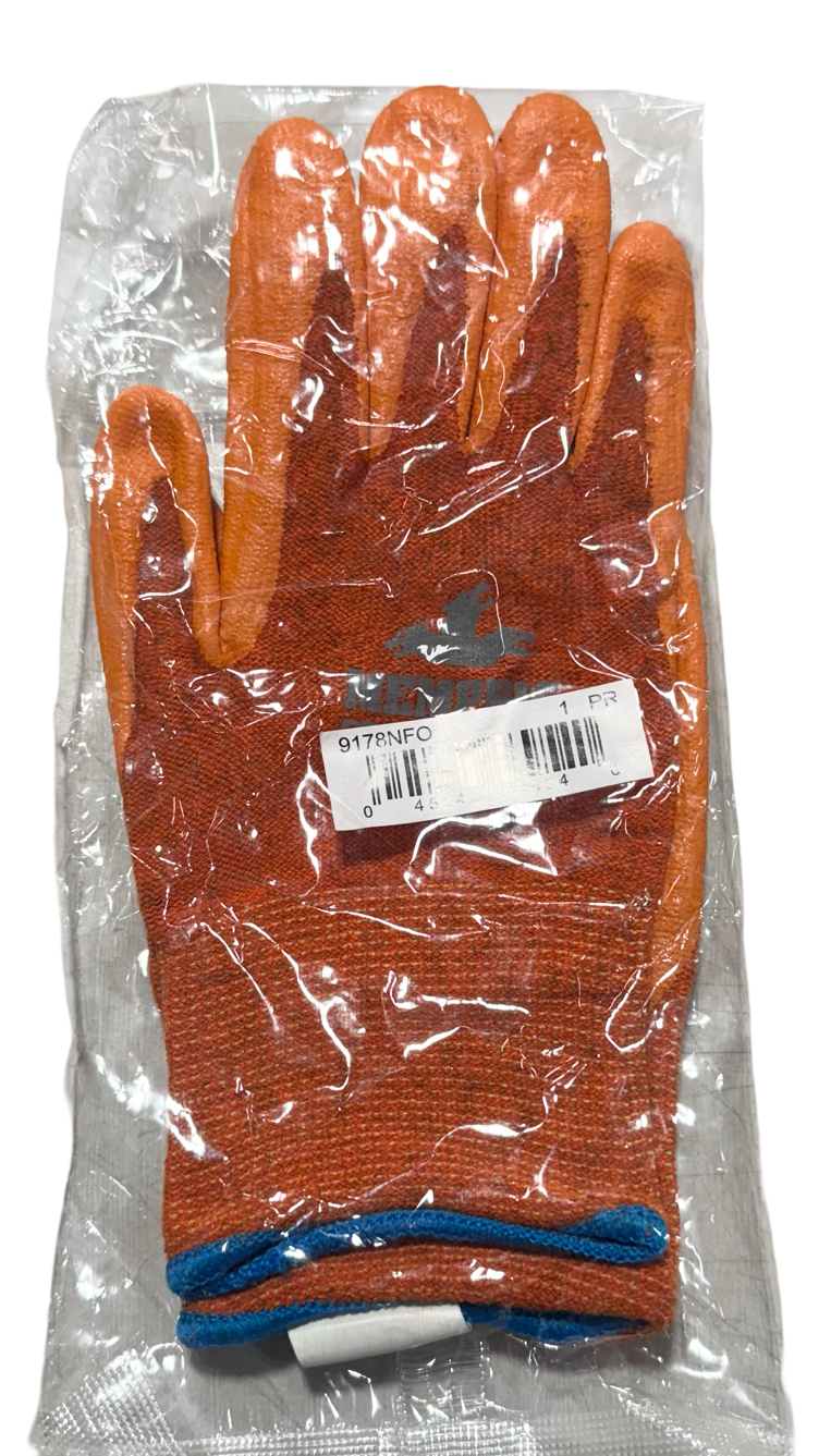 Memphis Safety Gloves 13 Gauge Cut Resistant Nitrile Foam Coated Hi-Vis Medium