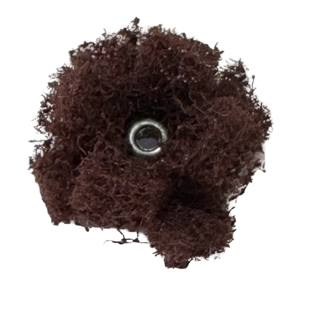 Merit 1-1/2" x 1-1/2" x 1/2" Cross Buff 2-Ply Medium Grit 8-32 Eyelet Aluminum Oxide