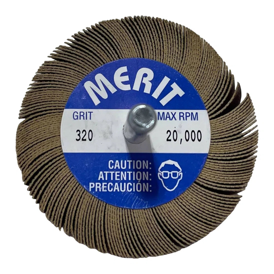 Merit 2-1/2" x 1" x 1-1/4" High Performance Flap Wheel 320 Grit Ceramic Alumina