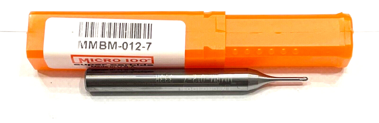 Micro 100 1.2mm Ball Nose Mold Making End Mill 2 Flute 30° Helix USA Made
