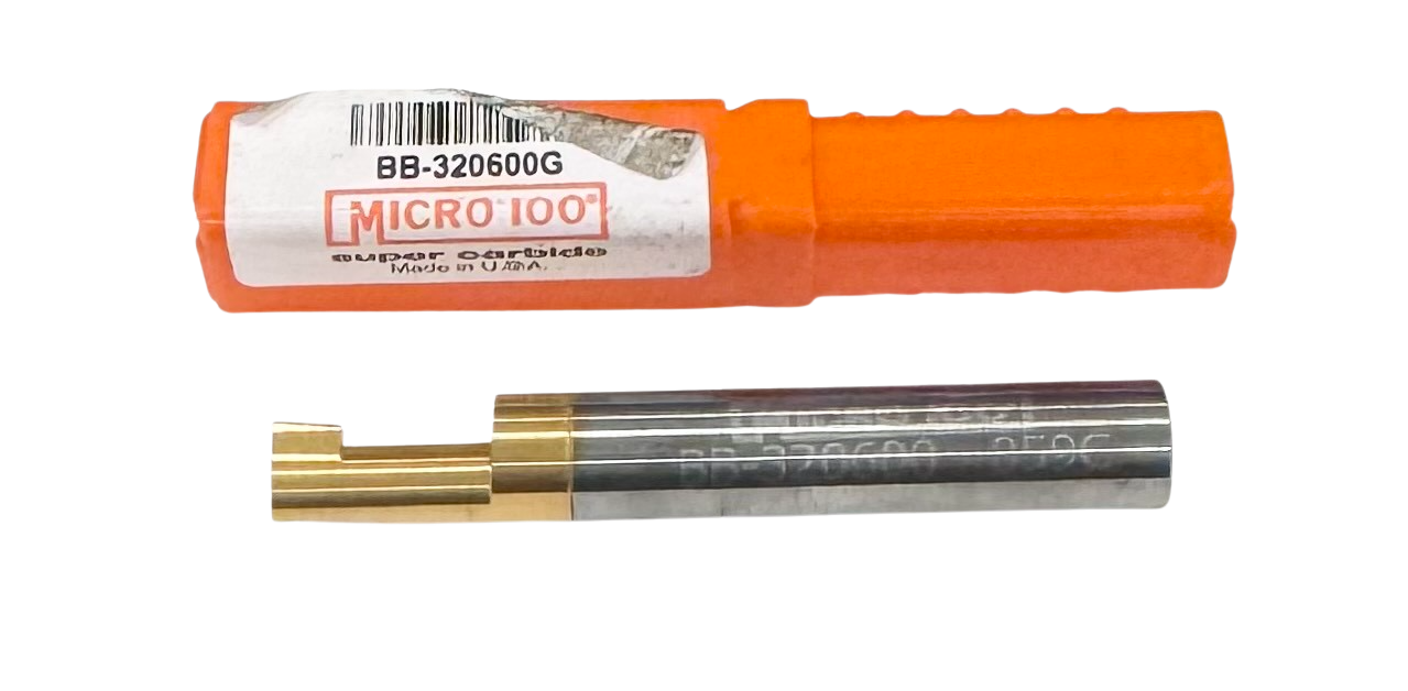 Micro 100 Solid Carbide Boring Tool .340" Min Bore .600" Max Tin Coated 3/8" Shank