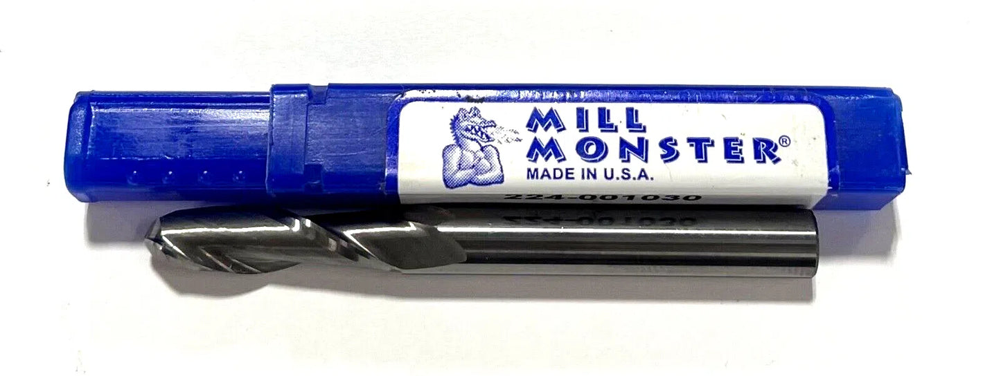 Mill Monster 5/16" Carbide Ball Nose End Mill Long Length 2 Flute 224-001030