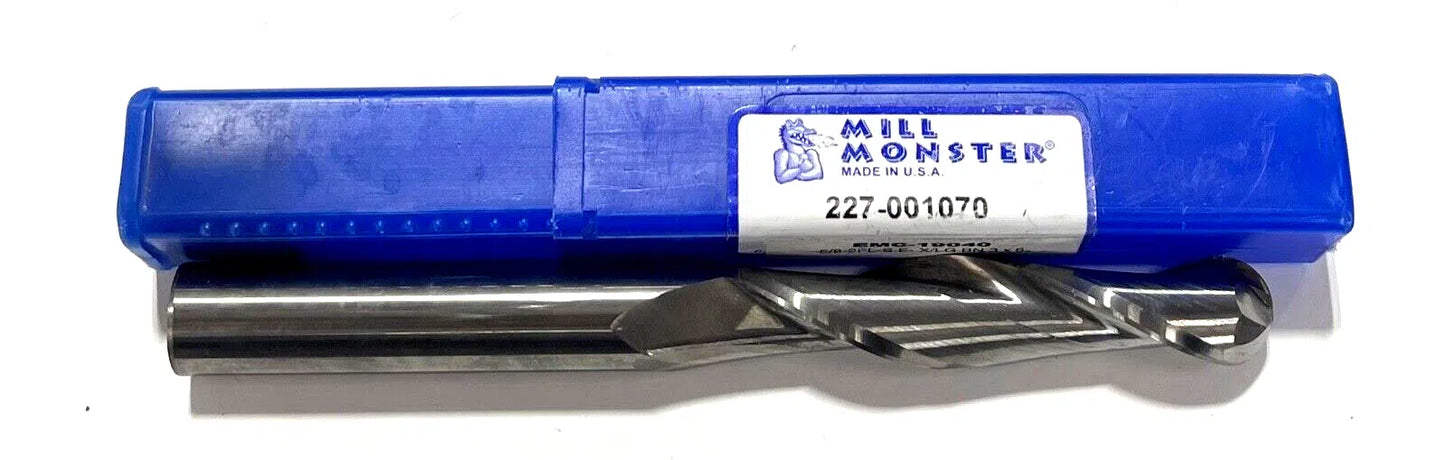 Mill Monster 5/8" Carbide Ball Nose End Mill Extra Long 2 Flute 227-001070