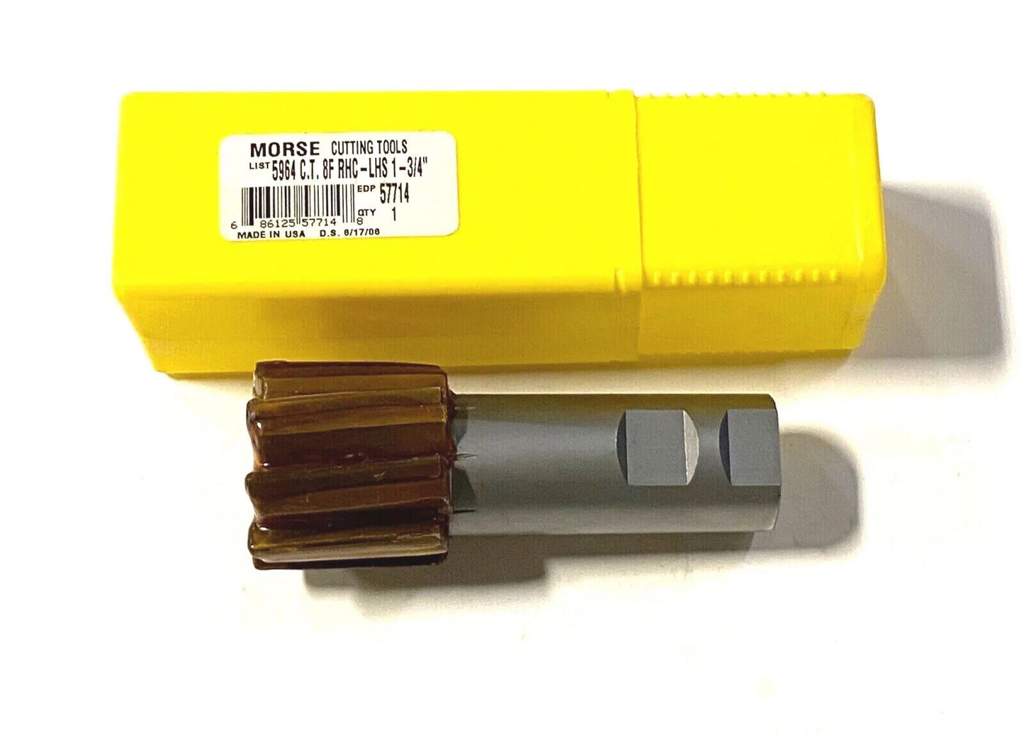 Morse 1-3/4" Carbide Tipped End Mill 6° Left Hand Helix Right Hand Cut USA Made