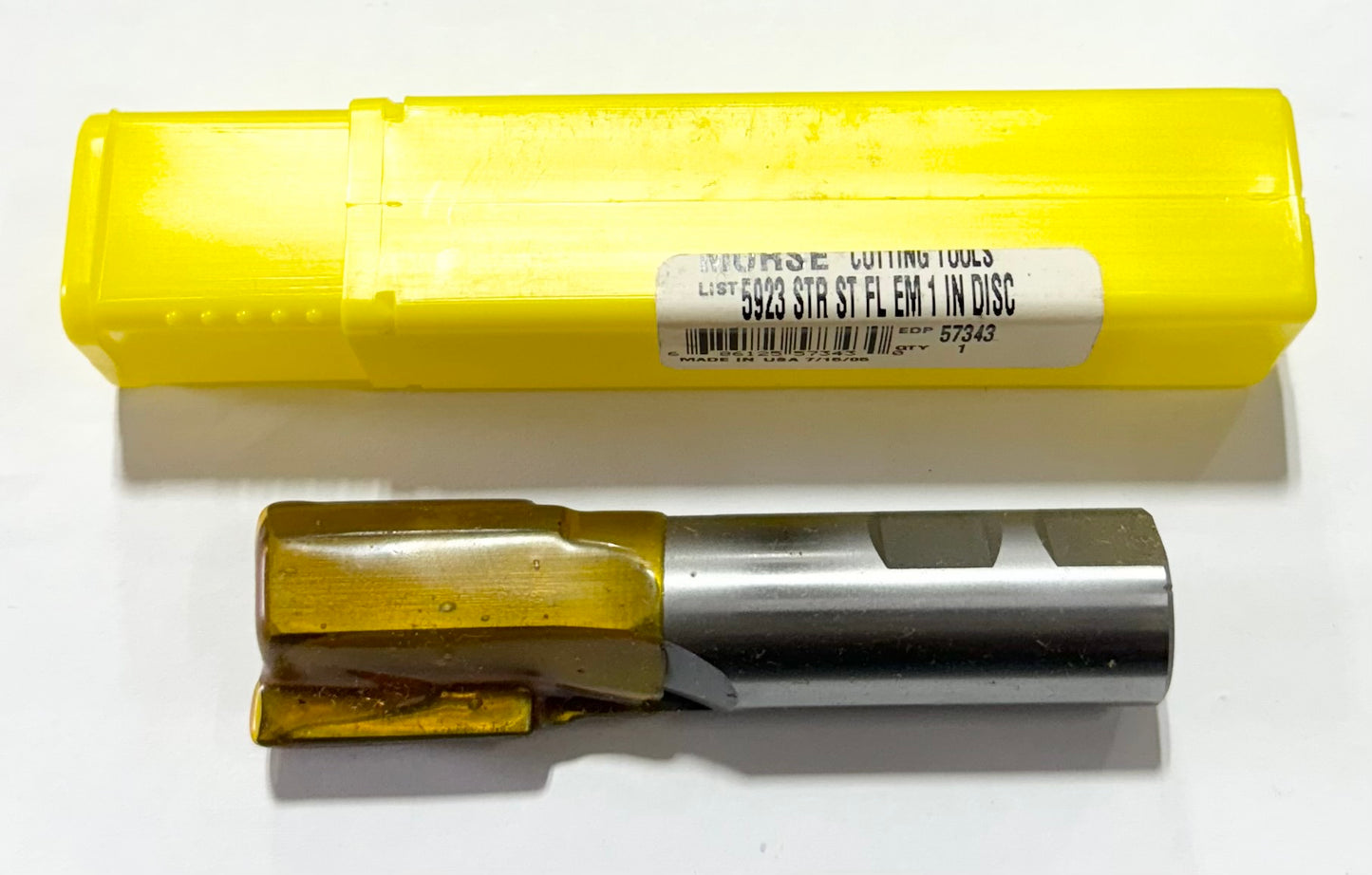 Morse 1" Carbide Tipped End Mill 2 Flute - Straight Flute 7/8" Shank USA