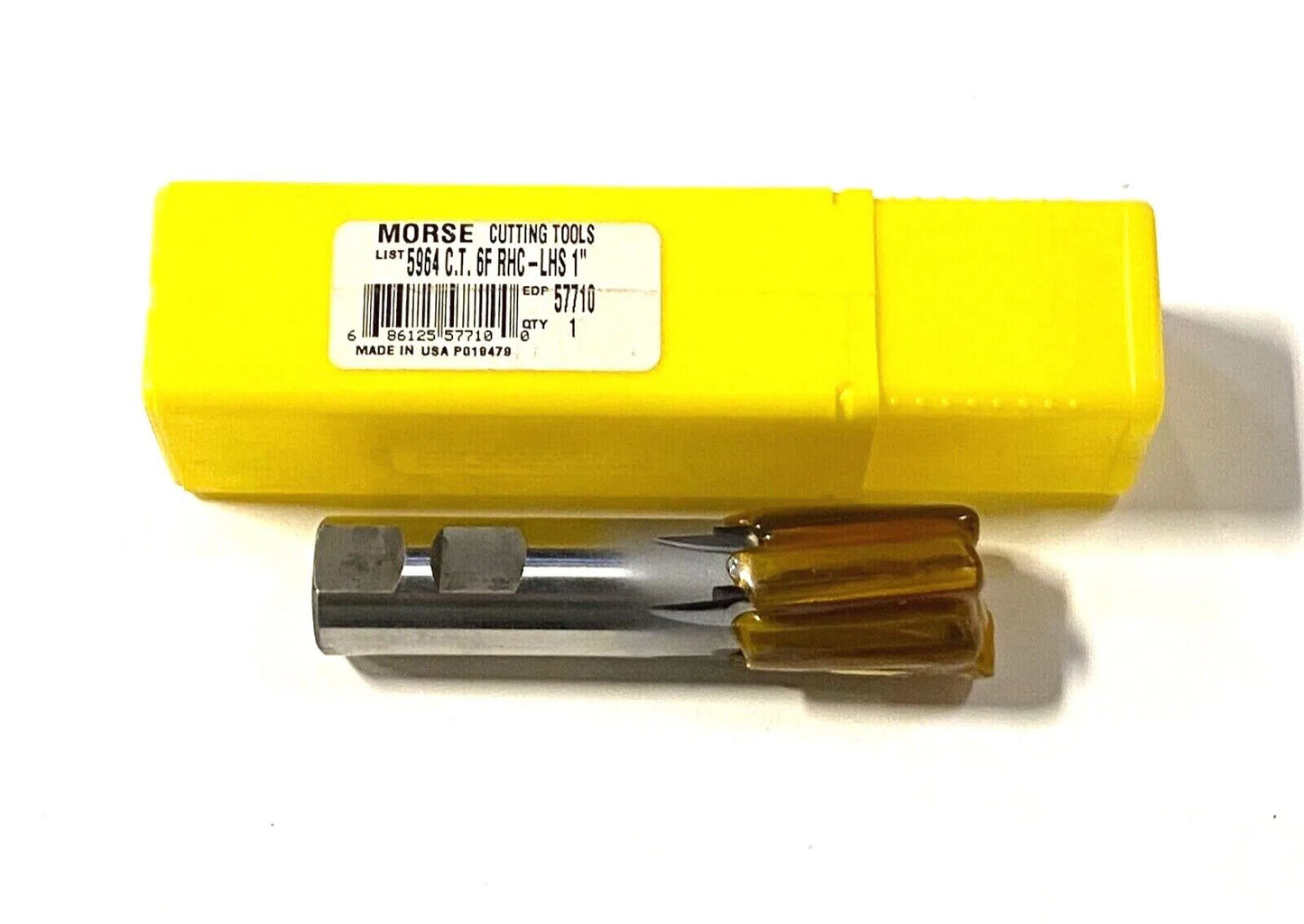 Morse 1" Carbide Tipped End Mill 6° Left Hand Helix Right Hand Cut USA Made