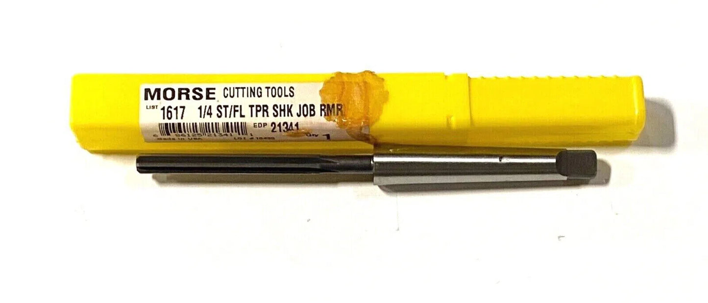 Morse 1/4" Jobber Reamer Taper Shank HSS Straight Flute USA Made 21341