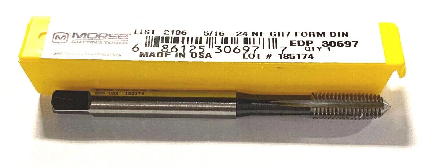Morse 5/16-24 Thread Forming Tap GH7 High Performance CNC Reduced Neck 4FL USA