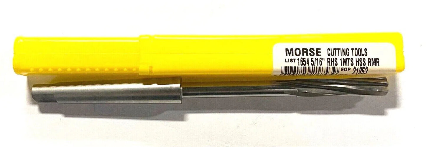 Morse 5/16" Chucking Reamer Taper Shank 1MT HSS Spiral Flute USA Made 21853