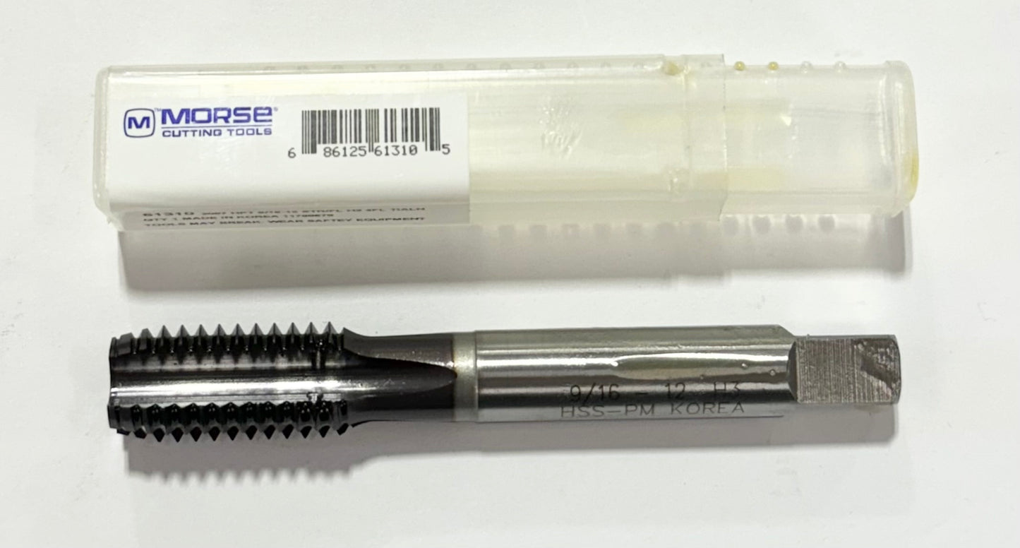 Morse 9/16"-12 High Performance Semi-Bottoming Straight Flute Tap H3 4FL TiAlN