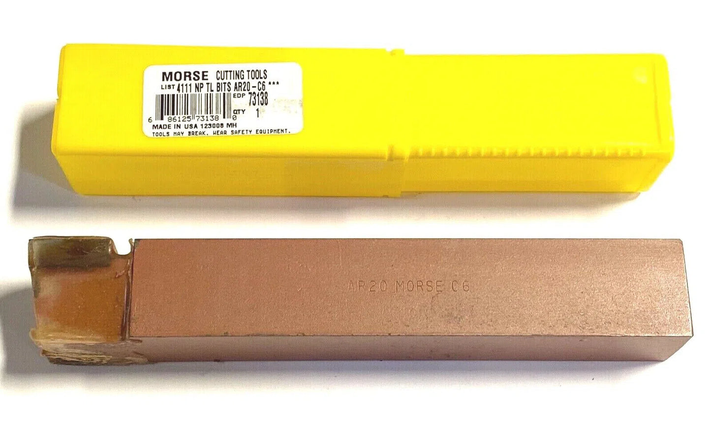 Morse AR-20 Carbide Tipped Tool Bit C6 1-1/4" Shank 8" OAL USA Made 73138