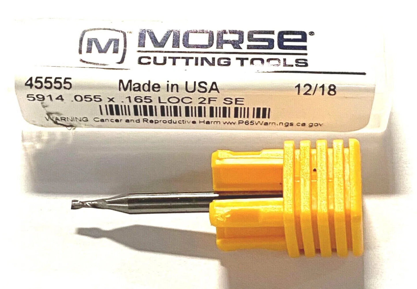 Morse .055" x 1/8" Solid Carbide End Mill 30° Helix 2 Flute USA Made 45555