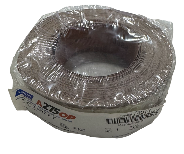 Norton 1-1/2" x 50 yd x 3" Sanding Roll P800 Aluminum Oxide