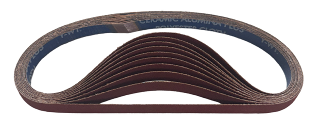 Norton 1/2" x 24" Sanding Belts 80 Grit Ceramic Alumina 10 Pack