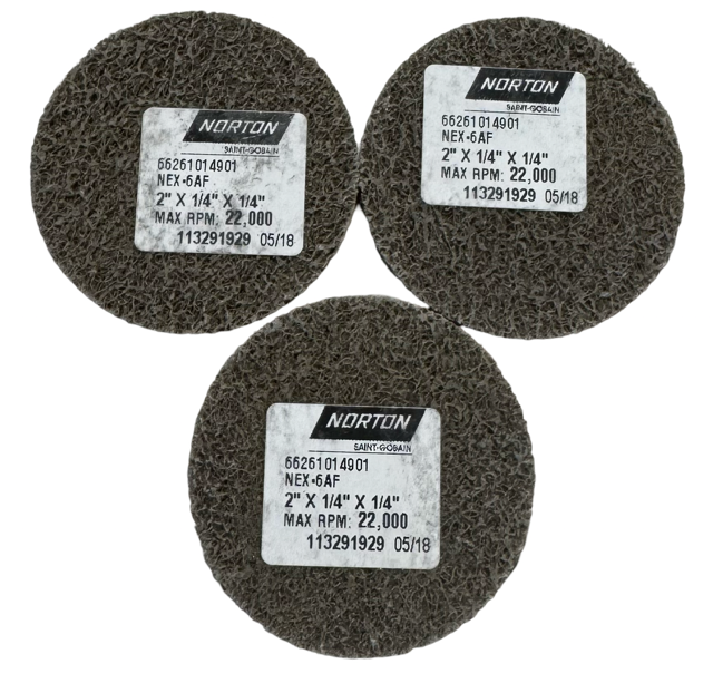 Norton 2" x 1/4" x 1/4" Unified Wheel NEX-6AF 3 Pack
