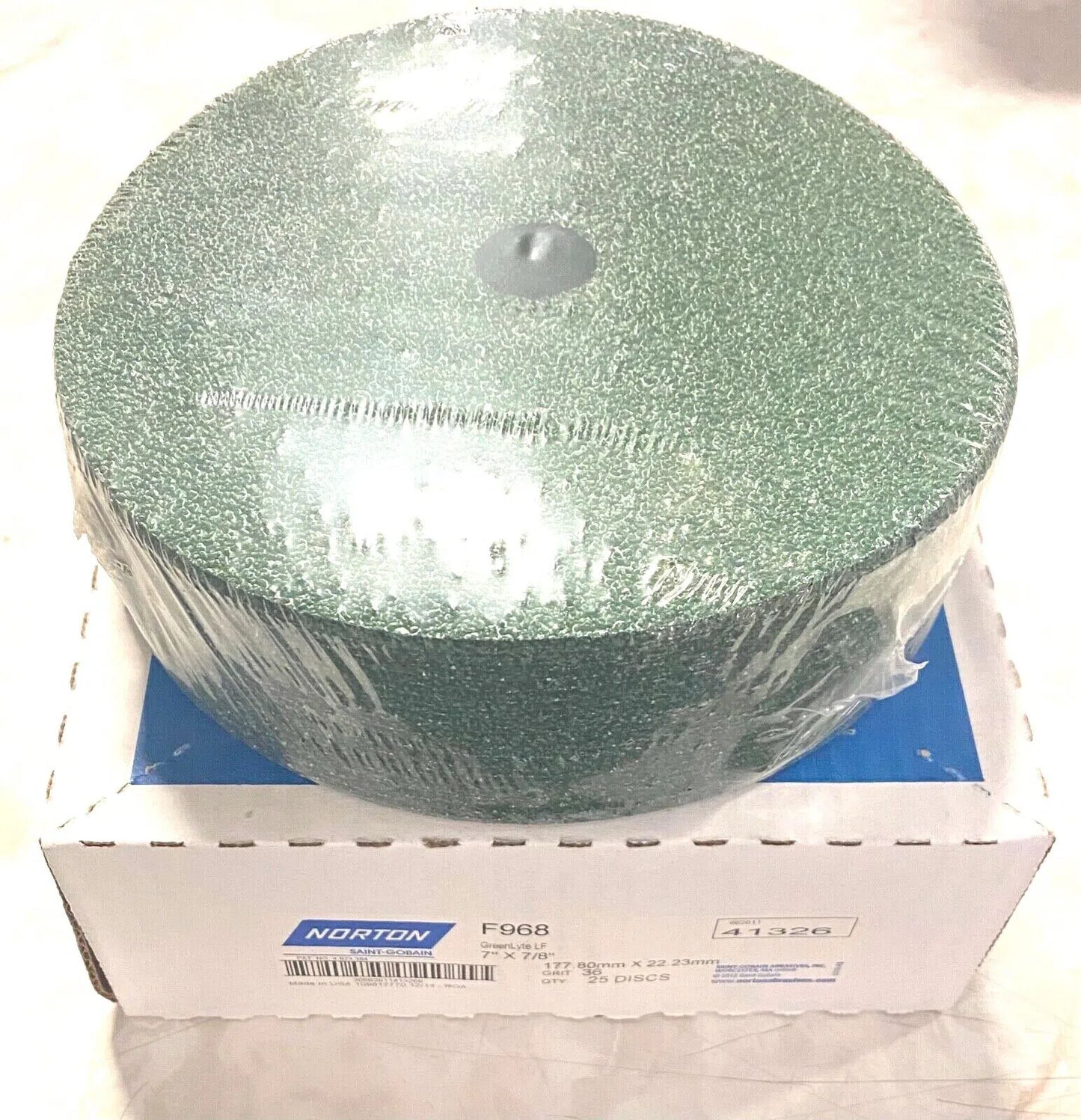 Norton GreenLyte LF 7" x 7/8" Fiber Discs 36 Grit Ceramic Alumina 25 Pack USA