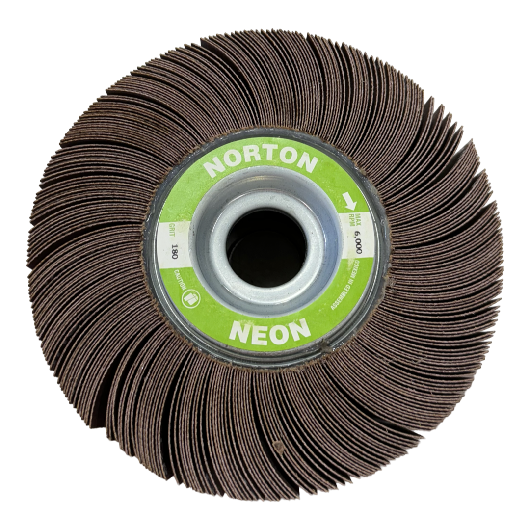 Norton NEON 6" x 2" x 1" Abrasive Flap Wheel 180 Grit Aluminum Oxide