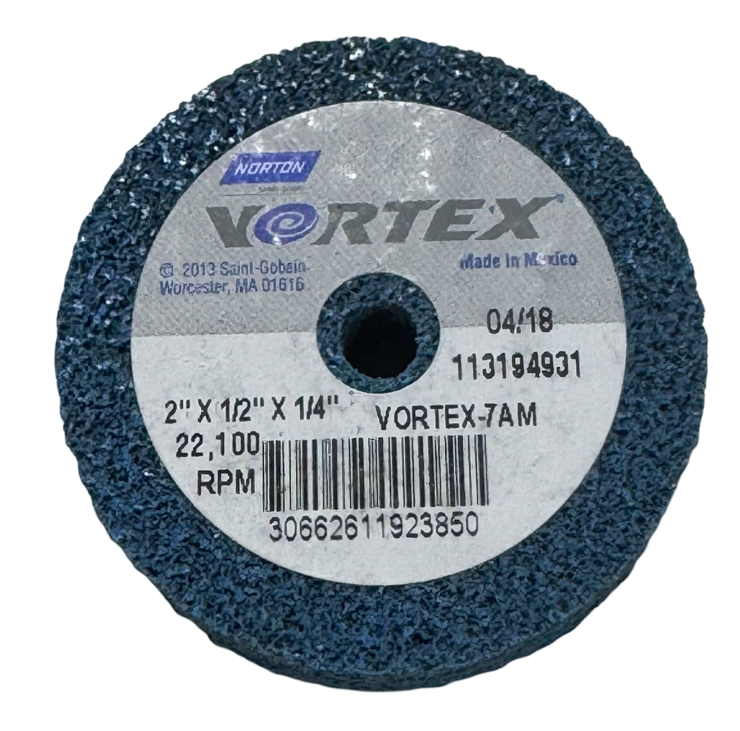 Norton VORTEX 2" x 1/2" x 1/4" Unitized Deburring Wheel Aluminum Oxide Medium
