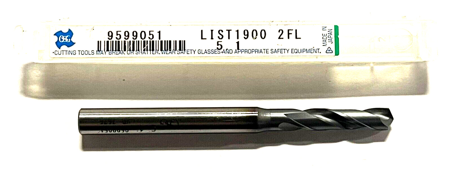 OSG 5.1mm High Performance Drill V Coating Powdered High Speed Steel 2 Flute