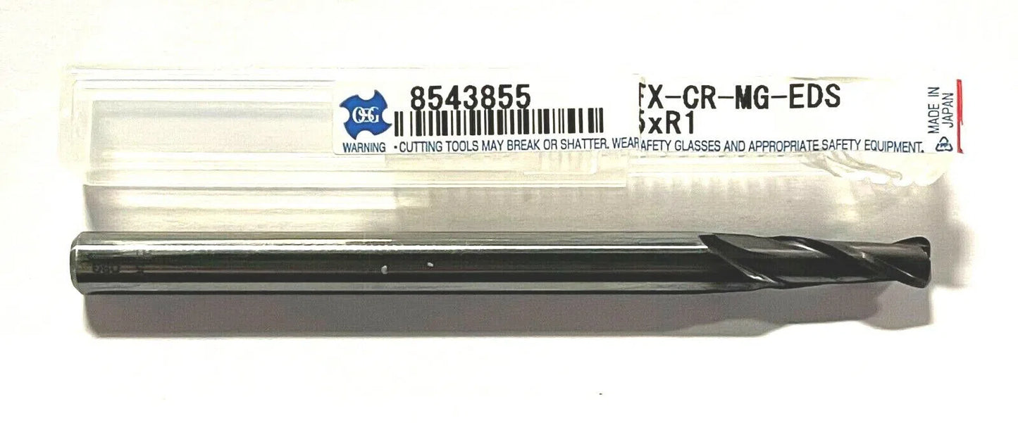 OSG 5mm Carbide End Mill AlTiN Coating 1mm Corner Radius 2 Flute 8543855