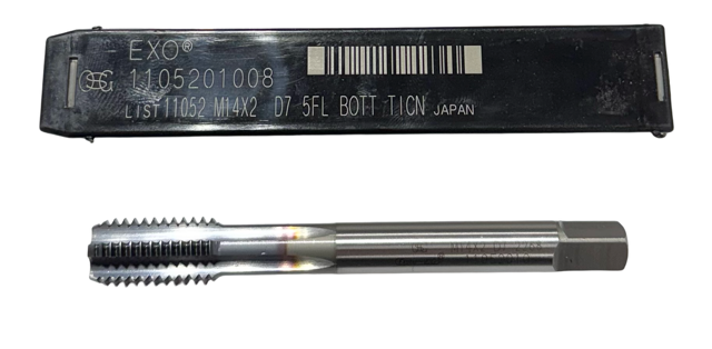 OSG M14 x 2mm High Performance Straight Flute Tap VC10 Bottoming 5L D7 TiCN