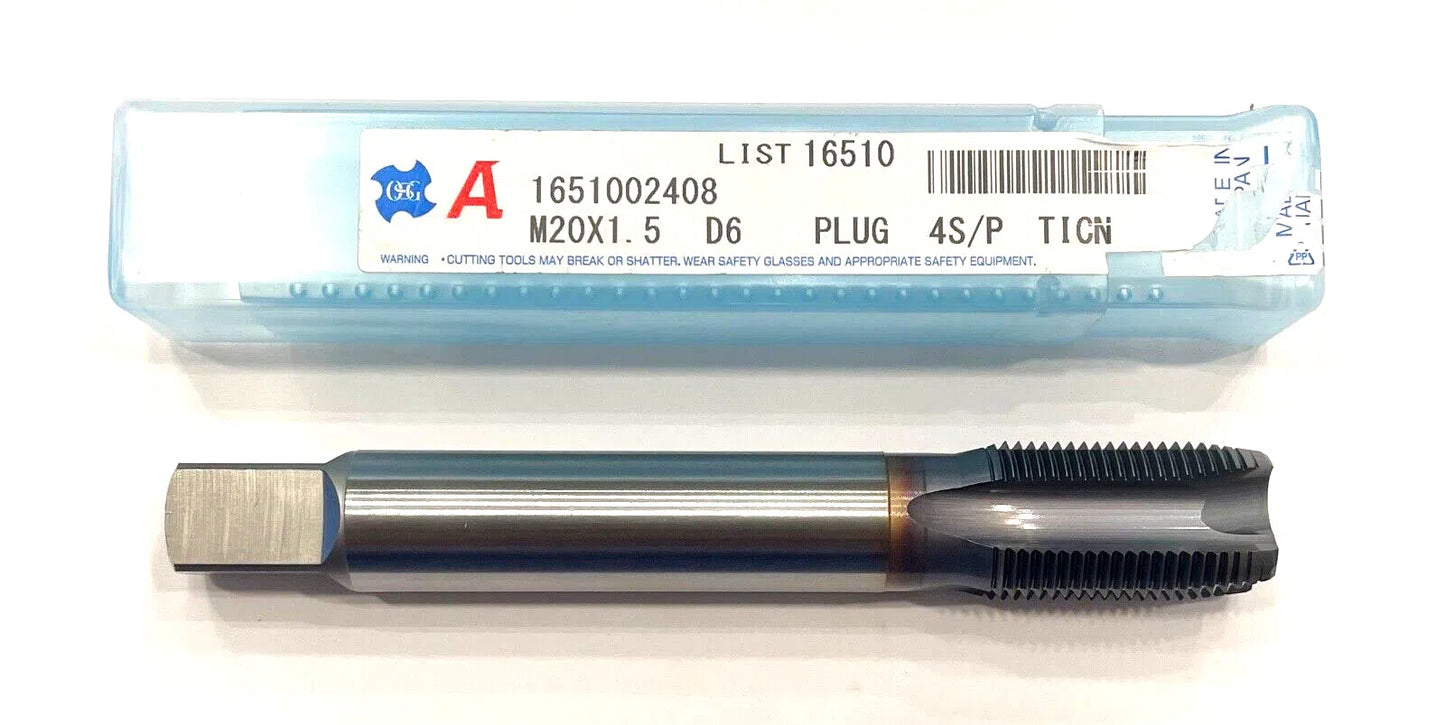 OSG M20 x 1.5 VC-10 Spiral Point Plug Tap TiCN Coating 4 Flute D6