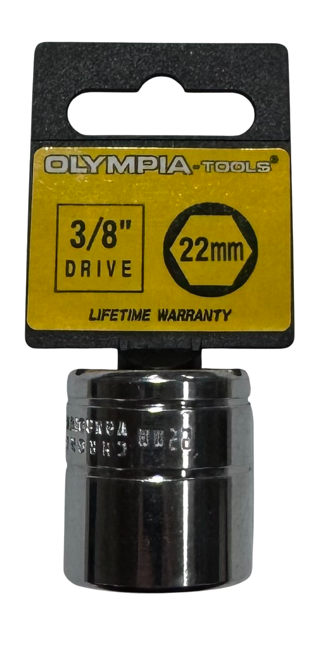 Olympia 3/8" Drive 22mm Socket 6 Point Chrome Vanadium