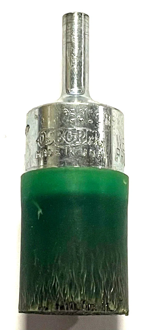 Osborn 1" Encapsulated End Brush .0060 Steel Wire Crimped Type 1/4" Shank USA