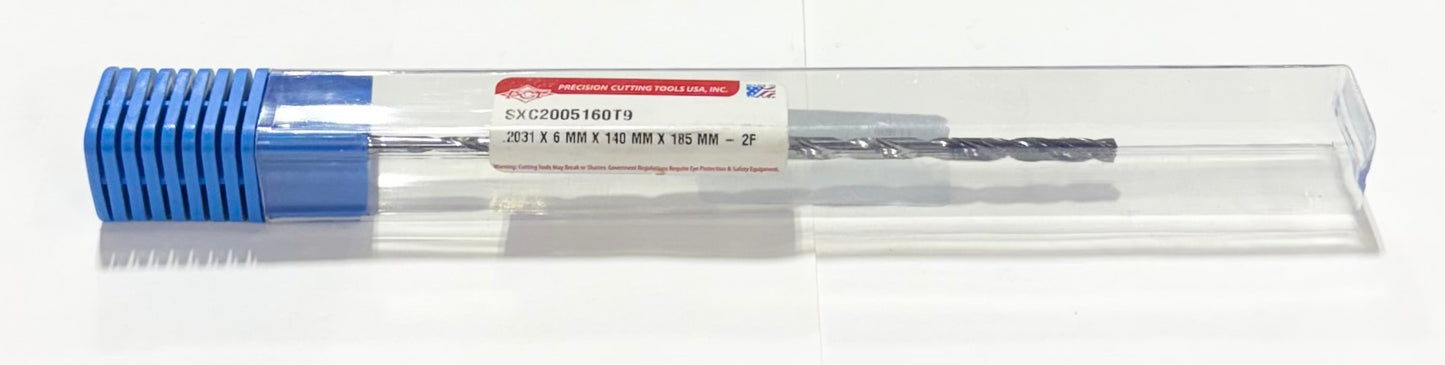 PCT 13/64" Solid Carbide Drill 20xD Coolant Thru, 135 Deg, 2FL, Varianta Supral