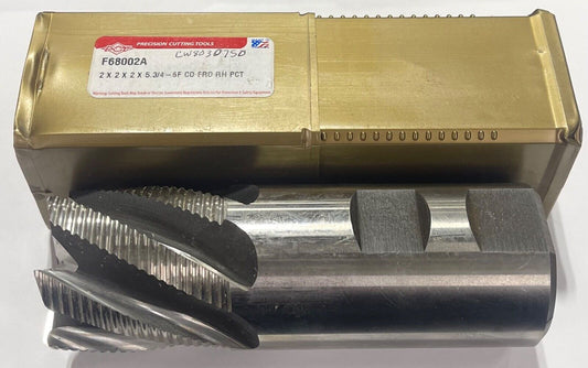 PCT 2" x 2" x 2" x 5-3/4" Cobalt Roughing End Mill 6 Flute Center Cutting USA