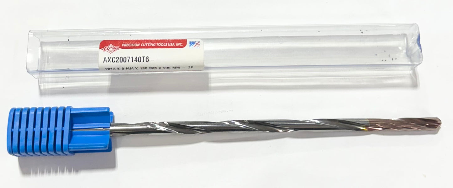 PCT .2813 Solid Carbide Drill 20xD High Performance ZrCN 2 Flute Coolant Thru